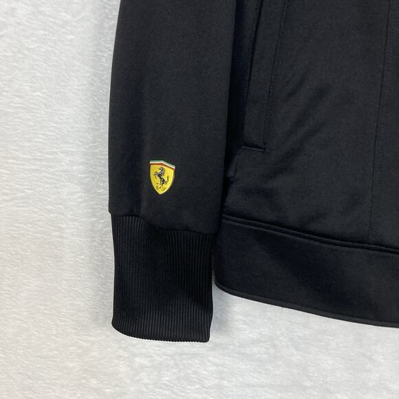 Puma Scuderia Ferrari Womens L Black Full Zip Moto Racing Stretch Jacket Baddie - Picture 1 of 15